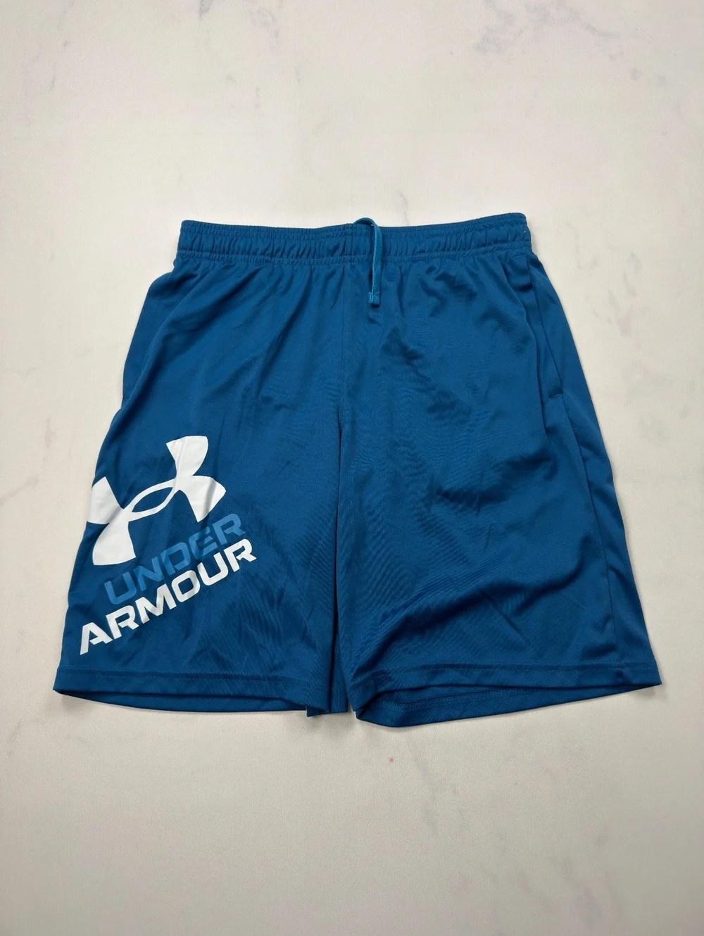Under Armour Athletic Shorts Blue Loose Fit - Boys XL